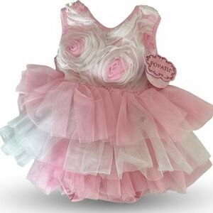 NWT Rosette Floral Tulle Dress